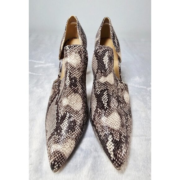 JustFab Snakeskin Point Toe Stilettos and Purse-Brown-SZ10 - Picture 2 of 11